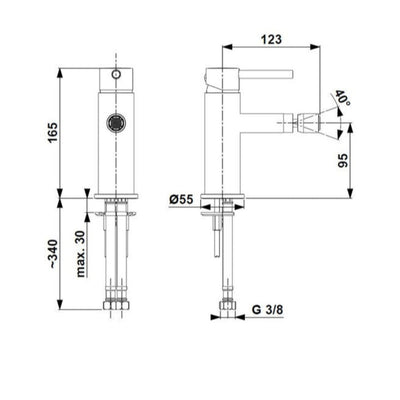 KFA Brushed Gold Bidet Mixer - KFA