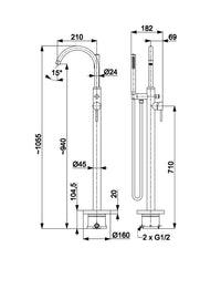 KFA Chrome Freestanding Bath Mixer - KFA