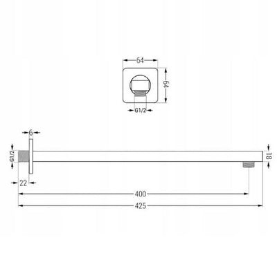 Shower Screen Black Square Mexen Shower Arm Mexen