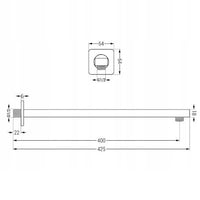 Shower Screen Chrome Rectangular Mexen Shower Arm Mexen