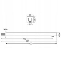 Shower Screen Chrome Square Mexen Shower Arm Mexen
