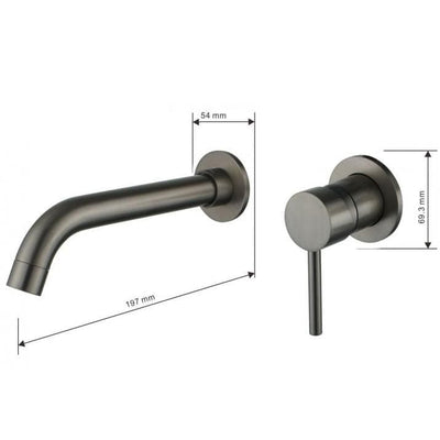 Taps Graphite Wall Mounted Taps Mixer Tap Mexen