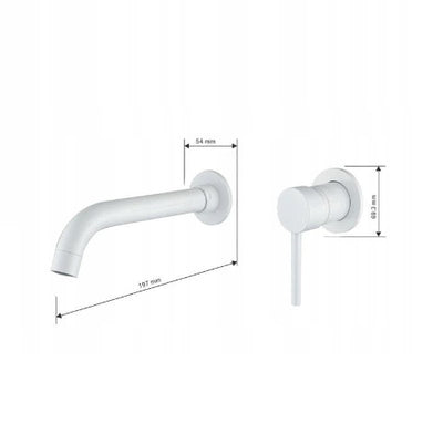 Taps Mexen Alma White Wall Mounted Basin Tap Mexen