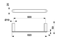 Brushed Gold 60cm Towel Bar by Bathroom Store Ireland - Bathroom Store Ireland