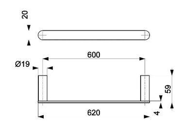 Brushed Gold 60cm Towel Bar by Bathroom Store Ireland - Bathroom Store Ireland